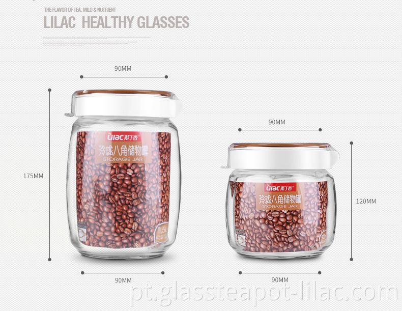 Lilac FREE Sample 900ml / 1500ml cookies container container de cereais / mel / boticário / weed glass stash potes com tampas